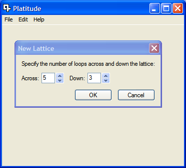 The New Lattice dialog, asking for dimensions