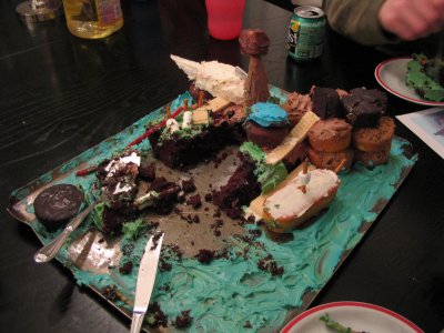 Myst cake, half eaten