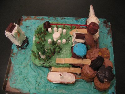 Myst island birthday cake