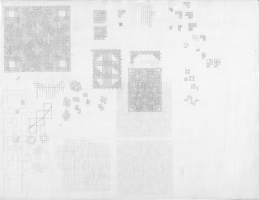 A sheet of my graph paper, crowded with drawings