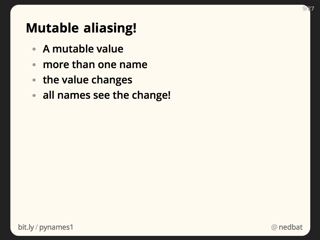 Mutable aliasing!