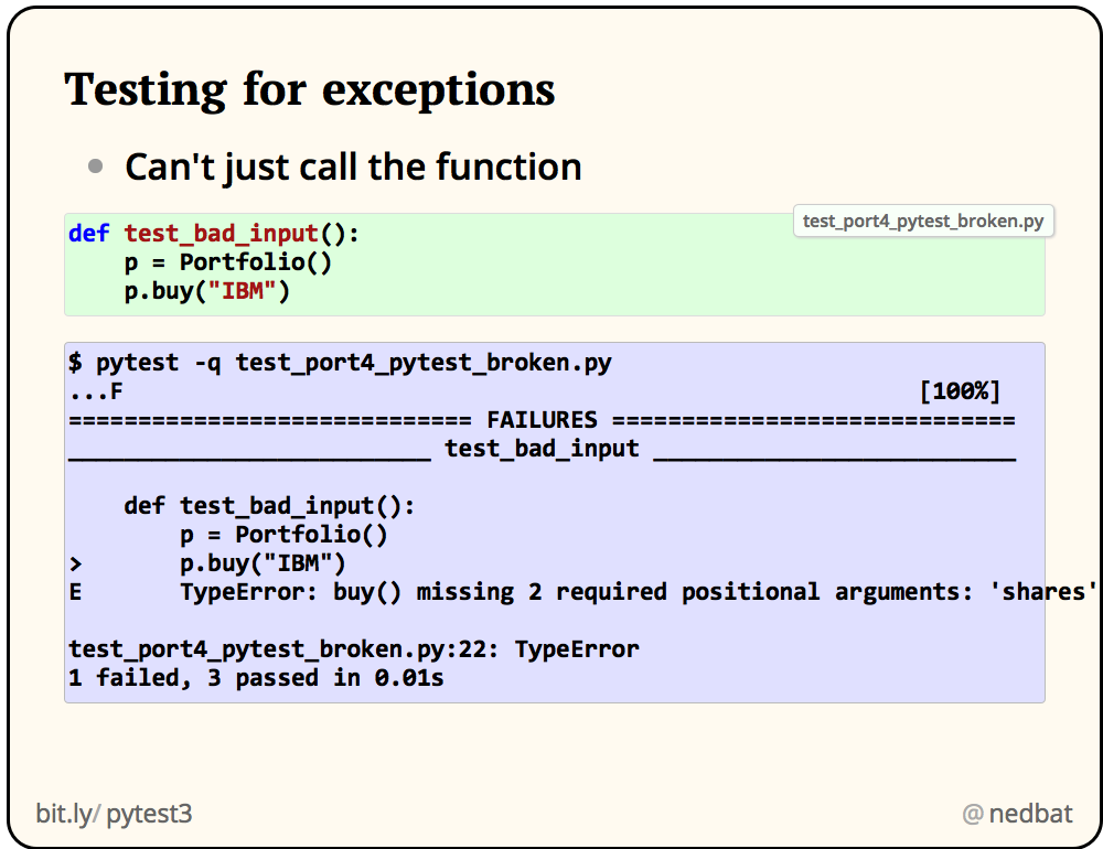 Testing for exceptions