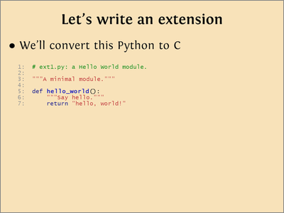 Extending Python with C