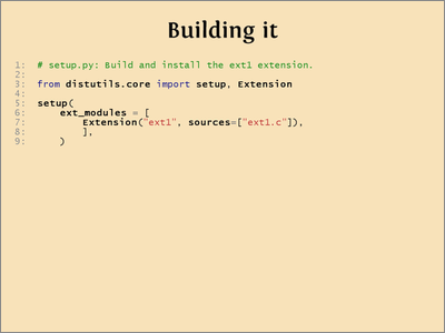 Extending Python with C